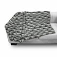 thumbnail image 3 of Geometric Soft Flannel Fleece Blanket, Concrete Geometric Patterns with Odd Minimalist Linked Shapes Image Print, Cozy Plush for Indoor and Outdoor Use, 50" x 70", Grey Black White, by Ambesonne, 3 of 6