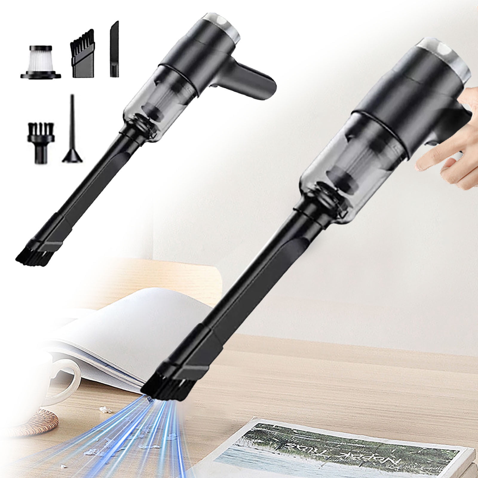 Clearance Sale! Handheld Cordless Vacuum Cleaner Handheld Car Vacuum Cleaner Wireless Power Small Portable Rechargeable Handheld Vacuum Cleaner Suitable for Pet Hair Bed Home Kitchen Cleaning