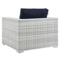 thumbnail image 6 of Lounge Chair Armchair, Rattan, Wicker, Light Grey Gray Blue Navy, Modern Contemporary Urban Design, Outdoor Patio Balcony Cafe Bistro Garden Furniture Hotel Hospitality, 6 of 8