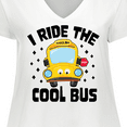 thumbnail image 4 of Inktastic I Ride the Cool Bus with Yellow Bus Women's Plus Size V-Neck T-Shirt, 4 of 5