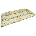 thumbnail image 2 of Blazing Needles Outdoor Rounded Back Loveseat Cushion, 42" x 19", Yellow/Gray Ogee, 2 of 2