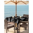 thumbnail image 3 of Outdoor Tablecloth with Umbrella Hole for Patio/Picnic/Party/Camping, Black Architecture Waterproof Table Cloth Square Cover Washable, Eiffel Tower Retro City Classical Colosseum (60"x 60"), 3 of 9
