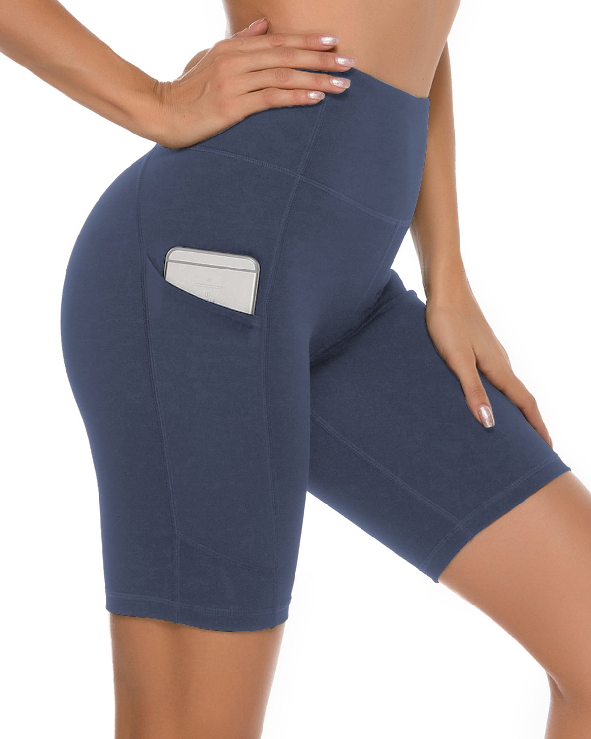 Stelle Now Women’s 8” High Waisted Yoga Shorts with Two Side Pockets