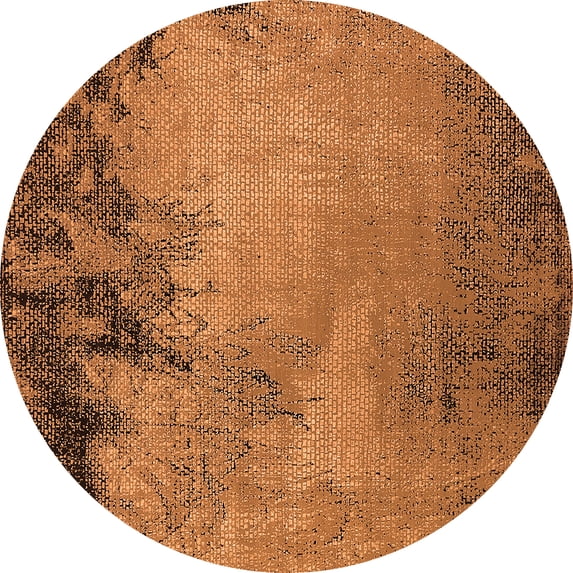 Ahgly Company Indoor Round Oriental Orange Industrial Area Rugs, 4' Round