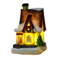 thumbnail image 3 of harmtty Xmax Christmas Glowing House Ornament Romantic Warm Lighting Resin Craft Desktop LED Snow Covered House Decoration Figurine Statue Festival Gift F, 3 of 8