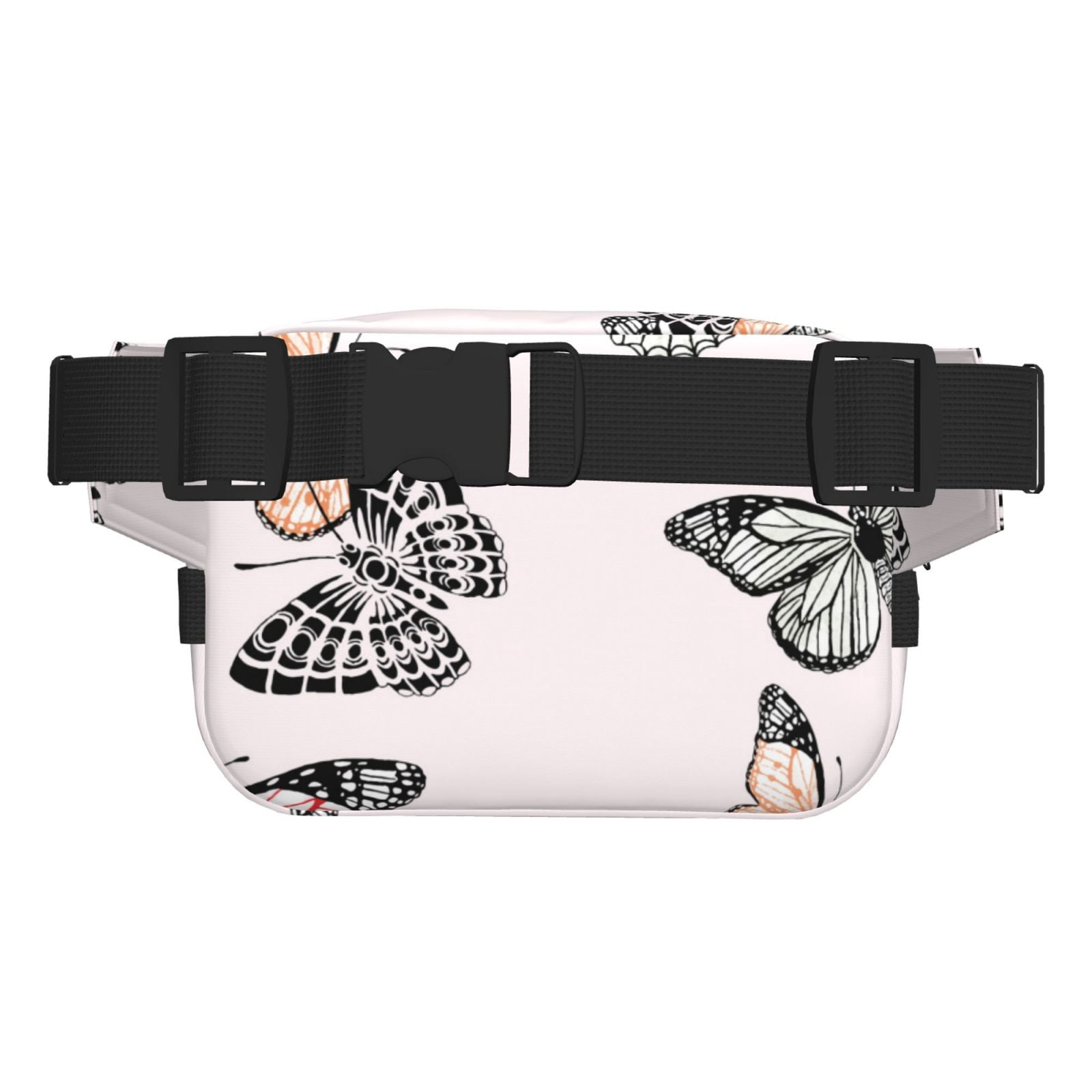 Picia Beautiful Butterfly Print Square Double-Layer Waist Bag Mini Adjustable Waist Belt Bag Exercise Running Travel Hiking