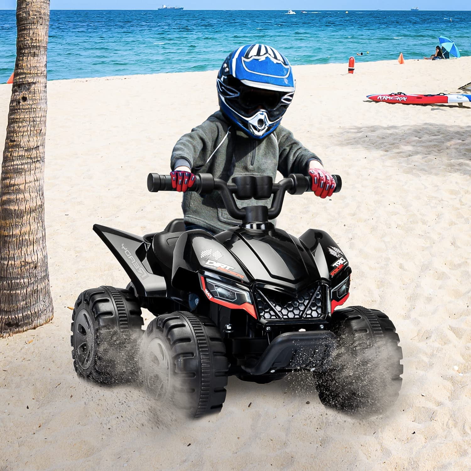 TOBBI 4Wheeler Quad ATV for Kids 6V Electric Battery Powered Ride on