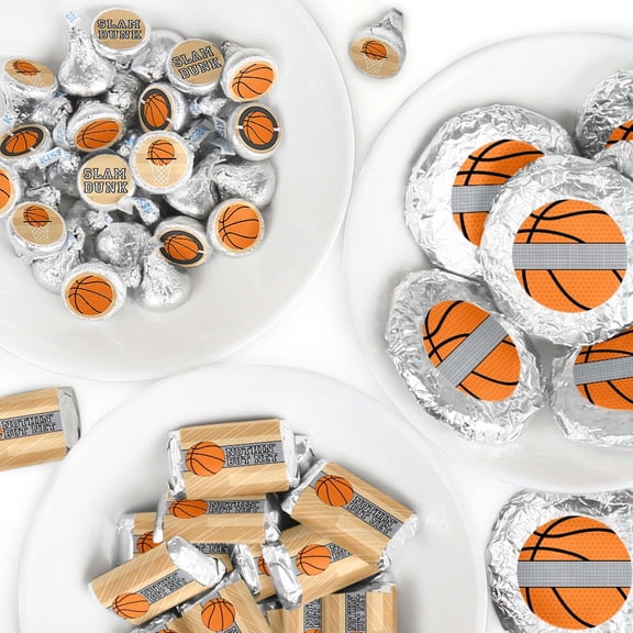 Big Dot of Happiness Nothin' But Net - Basketball - Baby Shower or Birthday Party Candy Favor Sticker Kit - 304 Pieces
