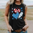 thumbnail image 4 of Fartey American Flag Patriotic Tank Tops for Women 4th of July Sleeveless Shirts Cute USA Flag Graphic Tanks Slim Fit Festival Undershirts Black S, 4 of 4