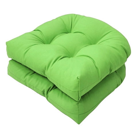 Xiao Hua Juego de cojines para exterior de dos piezas, apto para muebles de terraza, 19 x 19 pulgadas, cojín de mueble reemplazable, apto para sillas de ratán, sillas de comedor, etc. verde