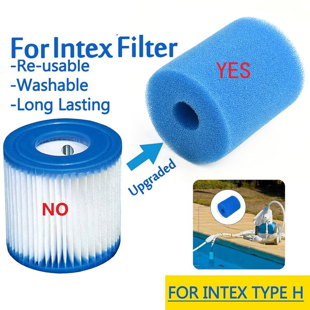 2 Pack Swimming Pool Filter Foam Cartridge Houkiper Pool Filter Cartridge for Intex Type A Reusable Washable Filter Sponge Cleaner for Pool,Compatible with Intex Type A 