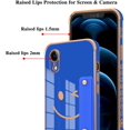 thumbnail image 3 of Compatible with iPhone XR Case with Smiley Face Pattern,Soft TPU Cute Plating Wristband Holder Case Camera Lens Protection Side Small Pattern Shockproof Wrist Strap Case Women Girls-Klein Blue, 3 of 14