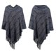 thumbnail image 4 of Capa de mujer, informal, cálida, con borlas, de punto, chal, bufanda a rayas, jersey, tops, capa de mujer, 4 of 4
