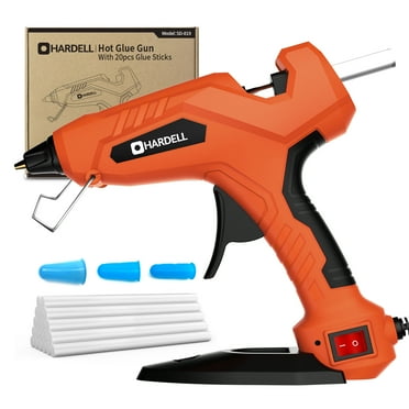 100W Hot Glue Gun Kit with 20 Pcs Glue Sticks (7/16"), Fast Preheating Hot Melt Glue Gun Full Size with Removable Stand-Up Base and 3 Finger Protectors for Crafts, Home Repair, Arts, DIY