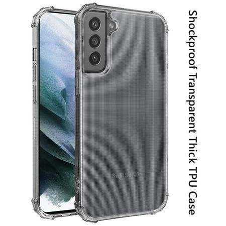 For Samsung Galaxy S21 Ultra (6.8") Hybrid Transparent Thick Pure TPU Rubber Silicone 4 Corners Gel Shockproof Protective Slim Back Cover ,Xpm Phone Case [Clear]