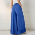 thumbnail image 5 of Womens Wide Leg Pants Drawstring Elastic High Waisted Ruffle Hem Palazzo Pant Flowy Comfy Casual Baggy Trousers 2026, 2XL, 5 of 8