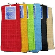 Soft Textiles 12 Pack, Kitchen Towels,6 Solid Multi Color 100% Cotton Dish Towels