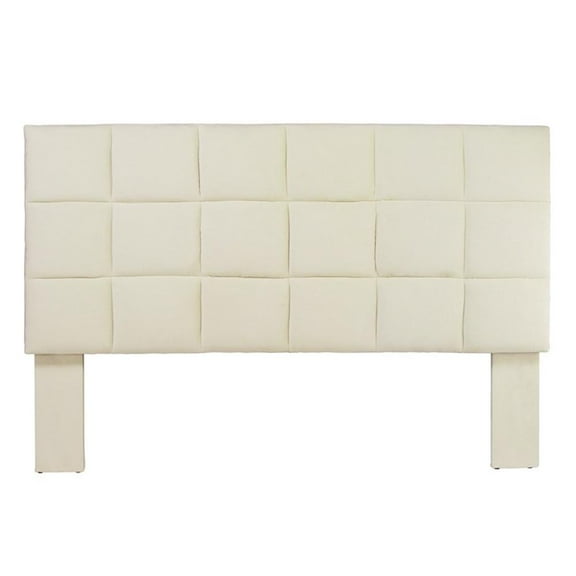 Furniture of America Hellan Fabric Upholstered Full/Queen Headboard in Ivory