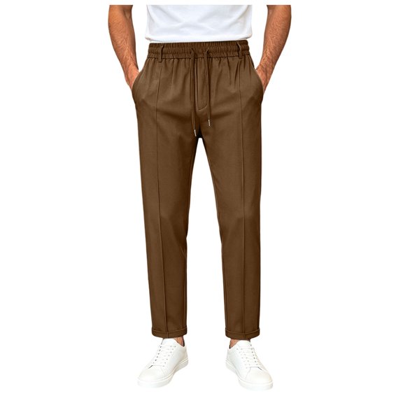 Akiihool Men Casual Pants Relaxed Fit Men's Relaxed Fit Stretch Cargo Pant for Winter Casual Brown,XXL