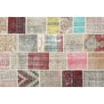 thumbnail image 1 of Ahgly Company Indoor Rectangle Contemporary Dark Almond Brown Patchwork Area Rugs, 2' x 5', 1 of 6