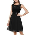 thumbnail image 3 of kamemir Dresses Homecoming Dress for Teens Wedding Guest Sleeveless Lace Formal Dresses(Black,L), 3 of 5