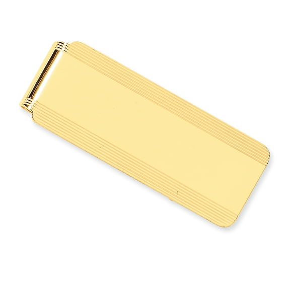 Beautiful 14k Men's Grooved Polsihed Money Clip