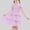 E211-Purple, variant on hengsof Girls Cute Solid Color Dress Sweet Ruffle Bubble Sleeve Square Neck Dress Summer Casual Party Princess Skirt
