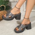 thumbnail image 3 of IUJSOY Womens Platform Heels Open Square Toe Slip on Dressy Pumps Shoes Chunky Block Heeled Wegdes, 3 of 7