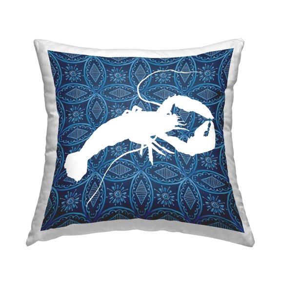 Stupell Industries Sea Patterned Lobster Decorative Printed Throw Pillow Design by Carol Robinson.