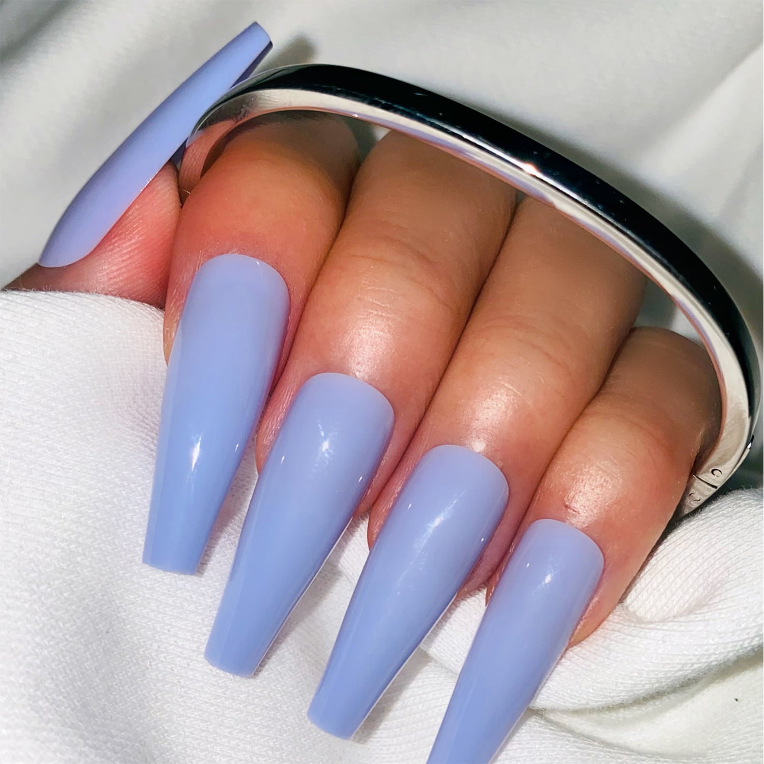 Fofosbeauty 24PCS Press on Fake Nails Extra Long Coffin Gel False