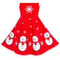 thumbnail image 4 of Sunny Fashion Girls Dress Red Snowman Snowflake Christmas Party New Year Sleeveless 7 Years, 4 of 5