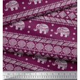 thumbnail image 3 of Soimoi polyester Crepe Fabric Aztec & Tribal Elephant Animal Print Sewing Fabric Yard 42 Inch Wide, 3 of 3