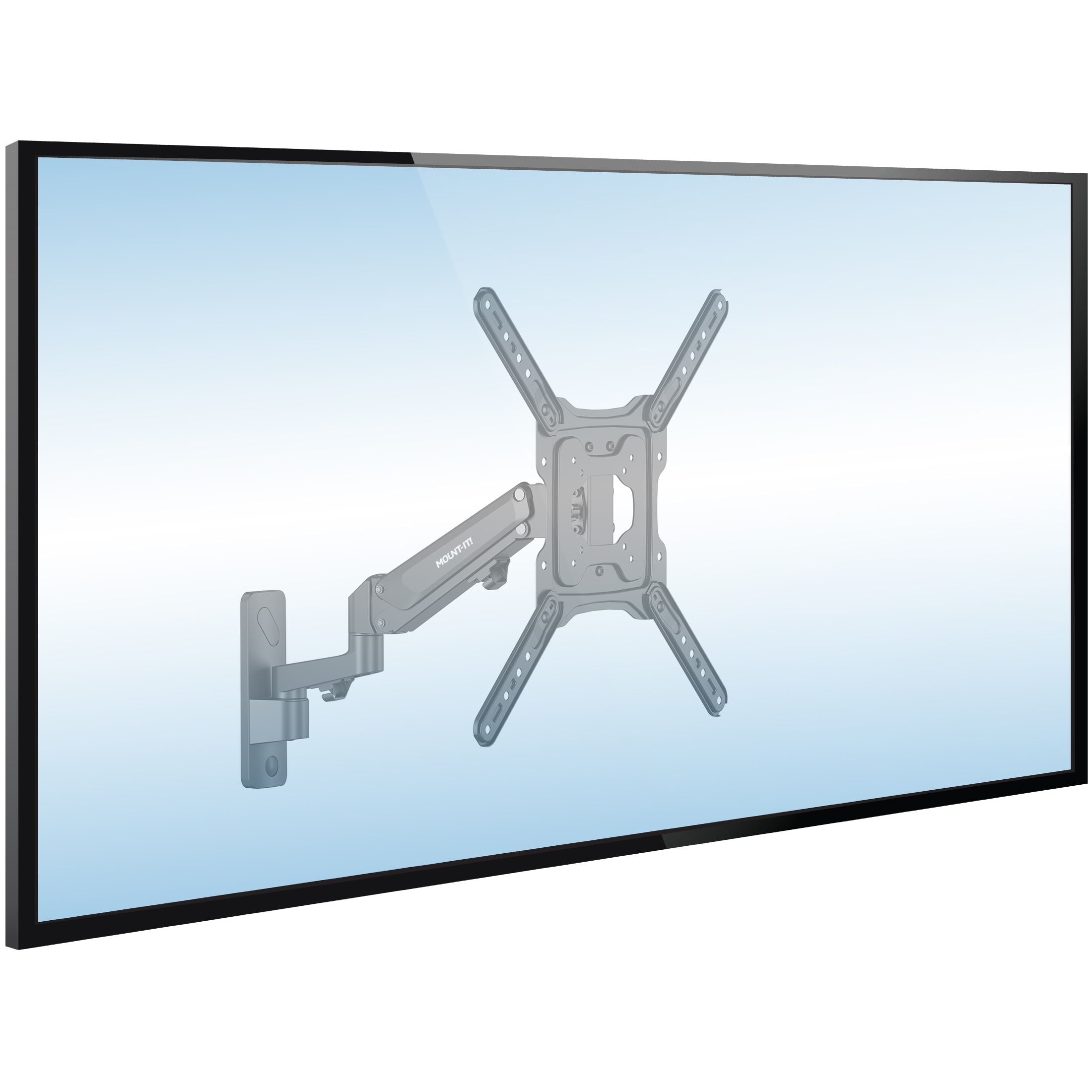 Mount-It! Height Adjustable TV Wall Mount - Full Motion, Pull Down and Vertical Adjustment, Fits 23-55 Inch Screens, Max VESA 400x400mm, Swivel and Tilt Capabilities, 50.6 Lbs Capacity