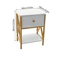thumbnail image 3 of Small Nightstand with Drawer Bedside Table for Bedroom Modern Nightstand Night Table End Table for Living Room White Gold, 3 of 6