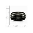 thumbnail image 6 of Titanium Grooved 8mm Men's Black IP-plated Matte Brushed Finish and Wedding Band Ring Size 7, 6 of 7