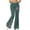 Army Green, variant on Women's Teal Bow Print Flare Pants Fashion Ladies High Elastic Waist Yoga & Casual Wide Leg Trousers
