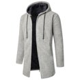 thumbnail image 2 of jsaierl Hooded Sweater Jacket for Men Knit Woolen Zip Up Cardigan Outwear Long Sleeve Fall and Winter Mid-length Warm Sweater Coat, 2 of 6