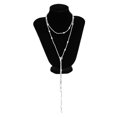 thumbnail image 6 of NICKSUN Multi-Layer Beaded Lariat Y Necklace, Adjustable Long Drop Pendant Stackable Bead Chain Necklace for Women, Bohemian Double Strand Slide Choker Neck Jewelry, 6 of 7