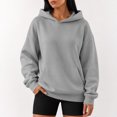 thumbnail image 6 of Women's Oversized Hoodies Drop Shoulder Fleece Long Sleeve Hooded Sweatshirts Fall Winter Causal Solid Pullover Hoodies, XL, 6 of 6