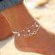 thumbnail image 1 of 2 tobilleras de doble cadena con símbolo de infinito y amor infinito, ajustables para playa., 1 of 3
