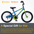 thumbnail image 3 of RoyalBaby Rocket 18 inch Bicycle with Kickstand, Unisex, Ages 7-9, Blue, 3 of 5