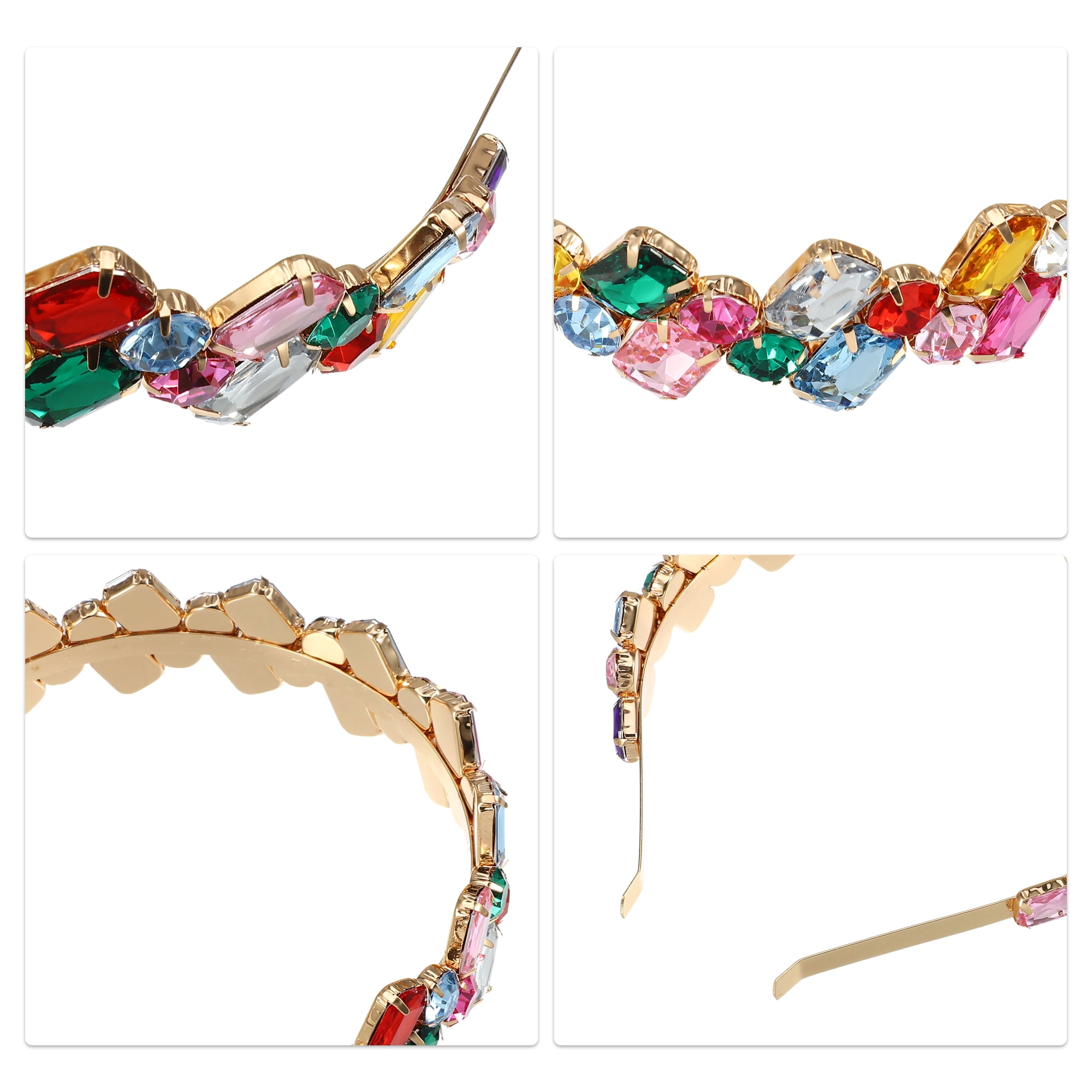 Unique Bargains Faux Crystal Hairband Rhinestone Headband 5.51"x1.38"