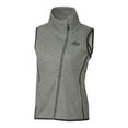 thumbnail image 2 of Women's Cutter & Buck  Heather Gray Rocket City Trash Pandas Mainsail Sweater Knit Asymmetrical Full-Zip Vest, 2 of 3