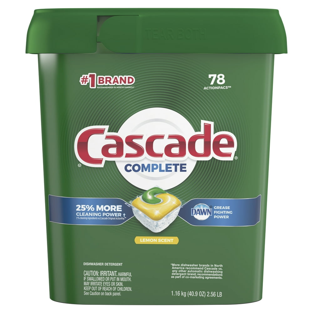 Cascade Complete Dishwasher Pods, ActionPacs Dishwasher Detergent Tabs