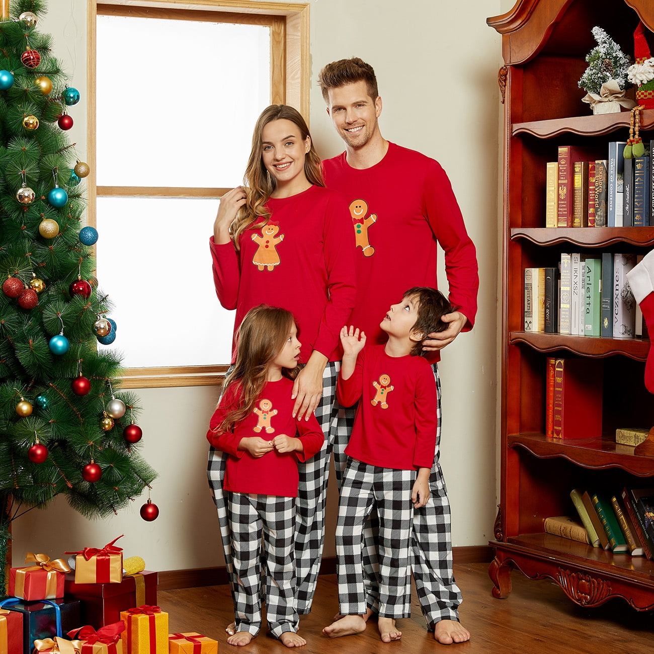 Red Family PJs Unisex Baby Boys' or Girls' Santa Suit Christmas Footed Pajamas 