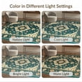 thumbnail image 7 of ODIKA 6'x9' Ultra-Soft Area Rug, Teal Boho Vintage Ornamental Distressed Border Traditional Throw None Washable, Bare feet friendly, Silk-Touch for Guest Room, Bedroom, 7 of 7