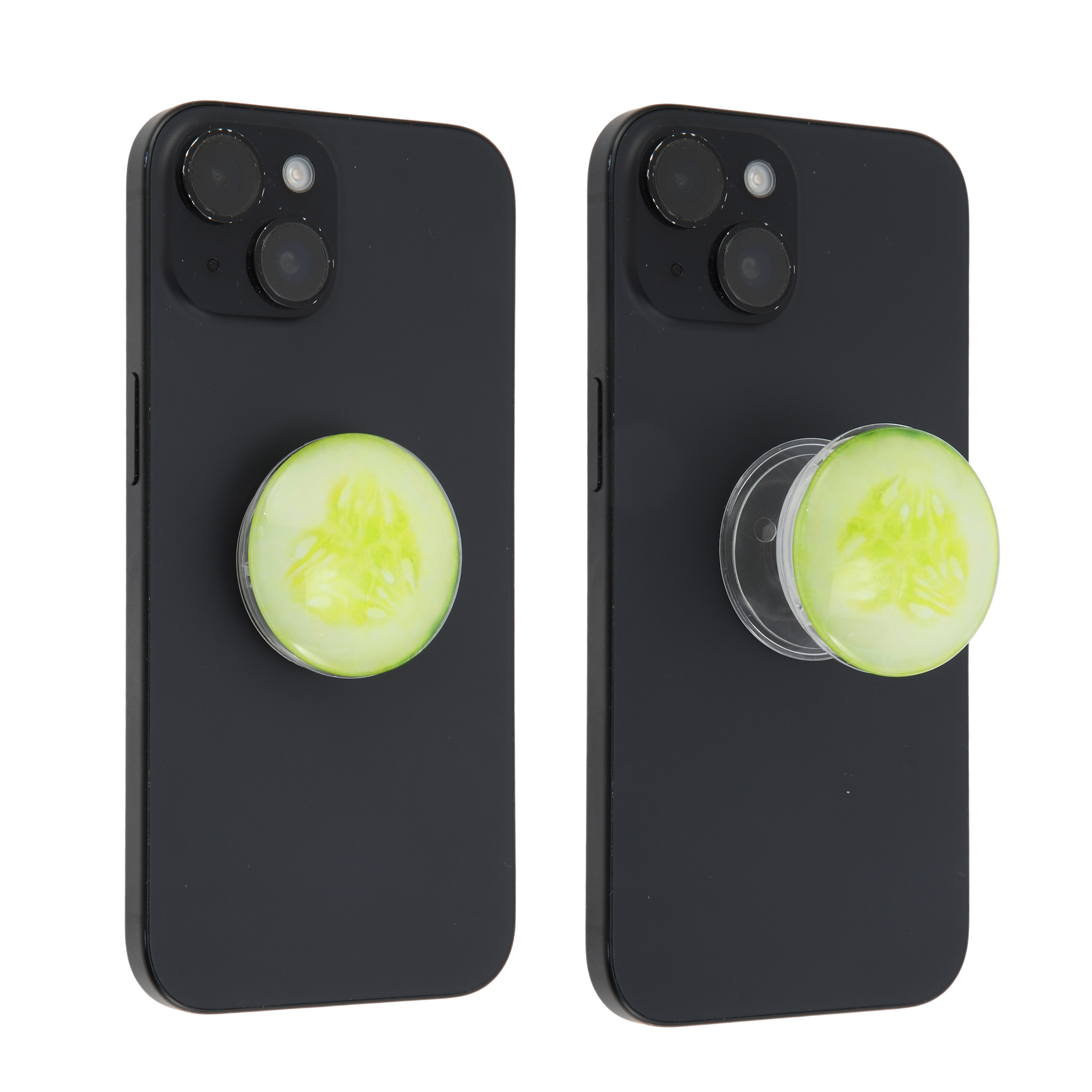 Unique Bargains Crystal Glass Phone Grip 1 Pc Yellow Green Cucumber
