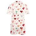 thumbnail image 5 of Fewfanhot Valentines Pajamas for Women Short Sleeve Loungewear 2 Pcs Satin Soft Pj Sets Button Down Women's Summer Sleepwear, 5 of 8