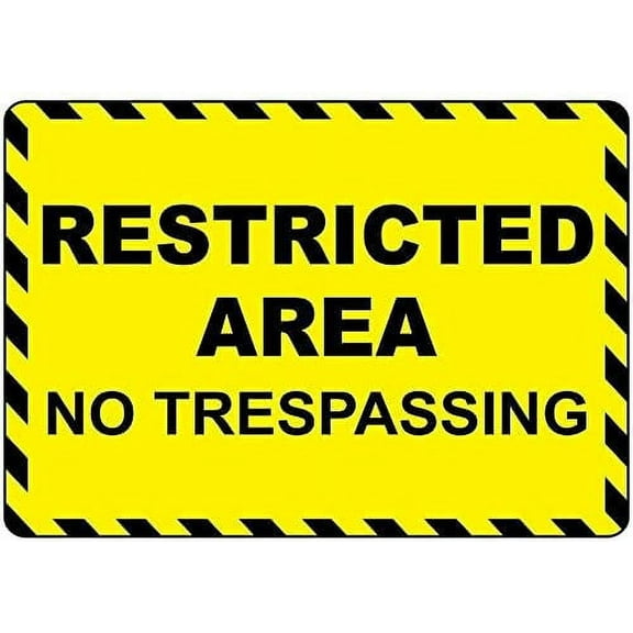 Warning Sign Restricted Area No Trespassing Sign Business Sign 12X8 Inches Aluminum Metal Tin Sign