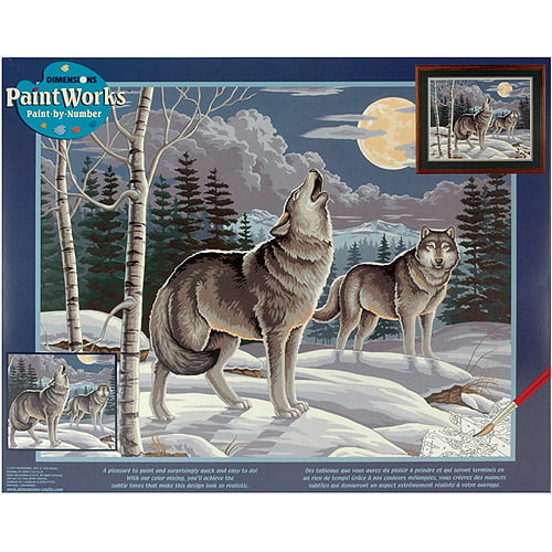 New DIY Paint By Number 16*20" kit Oil Painting On Canvas Wolf & Rabbit 1422 